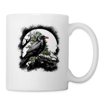Oiseau corbeau magique Oiseaux d’horreur sombres - Mug blanc - blanc - Droite