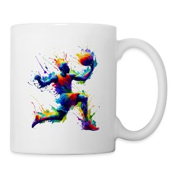 Colorful Splash Art Basketball Player Basketballer - Mug - white - Right