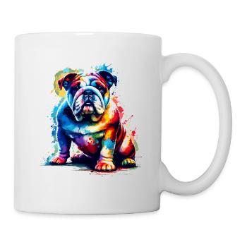 Splash Art coloré bouledogue bouledogues anglais - Mug blanc - blanc - Droite