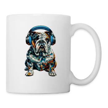 Polygon Art casque bouledogue bouledogues anglais - Mug blanc - blanc - Droite