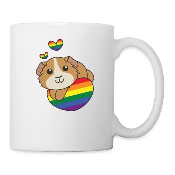 Drapeau arc-en-ciel Pride LGBTQ Cochon d’Inde mignon - Mug blanc - blanc - Droite