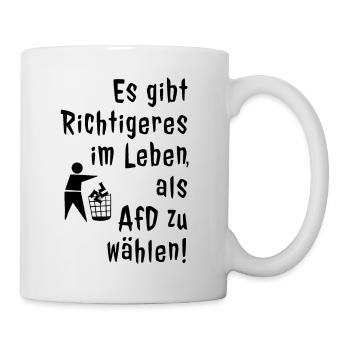 Gegen Rechts für Demokratie Demo Plakat Nazis raus - Tasse - Weiß - Rechts