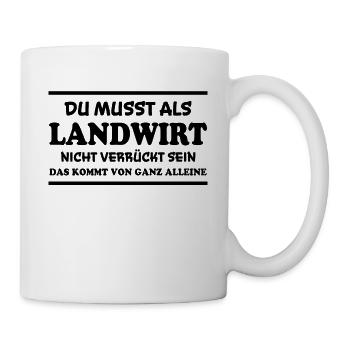 Landwirt Spruch Traktor Lustiges Landwirt Geschenk - Tasse - Weiß - Rechts