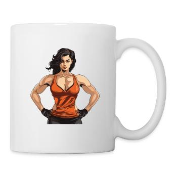 Woman Muscles Fbb Bodybuilding Girl Fitness - Mug - white - Right