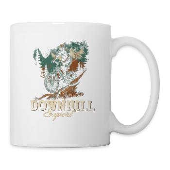 The mountains call the downhill expert - Mug - white - Right