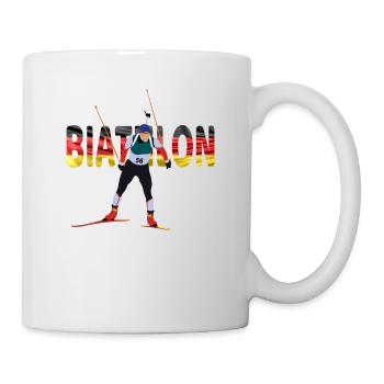 Winter Sports Biathlon with German Flag - Mug - white - Right