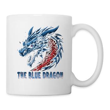 Traditioneller Japanischer Drache Der Blaue Drache - Tasse - Weiß - Rechts