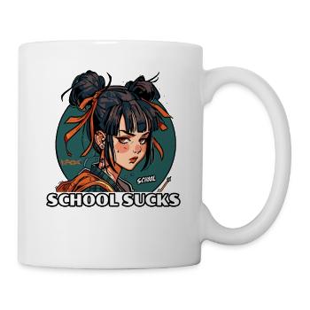 Bored Anime Girl: School Sucks - Mug - white - Right