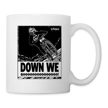 Abwärts geht es: Downhill mountain bike - Tasse - Weiß - Rechts