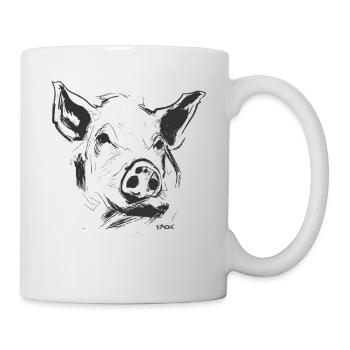 Portrait of a pig - Mug - white - Right
