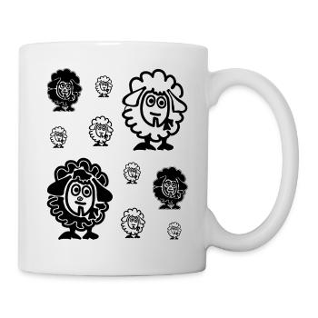 Troupeau de moutons blancs et de moutons noirs - Mug blanc - blanc - Droite