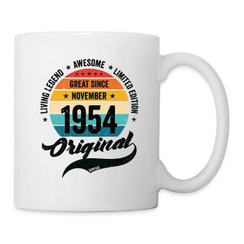 Retro 70 Years November 1954 Birthday Vintage - Mug - white - Right
