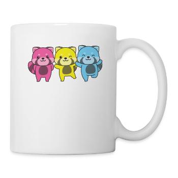 Pansexuel Drapeau Pride LGBTQ Mignon Panda roux - Mug blanc - blanc - Droite