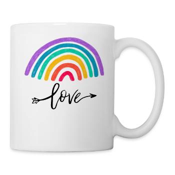 Amour Graphique Amour Câlins Et Bisous Arc-en-ciel - Mug blanc - blanc - Droite