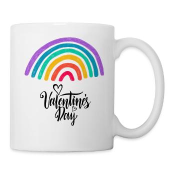 Liebesgrafik Valentinstag Regenbogen - Tasse - Weiß - Rechts