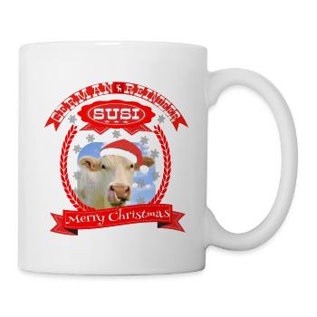 Joyeux Noël un renne allemand - Mug blanc - blanc - Droite
