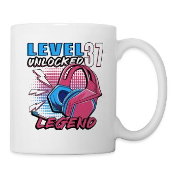 Level 37 Freigeschaltet - Tasse - Weiß - Rechts