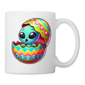 Colorful Alien Easter Egg Hatching Design - Mug - white - Right