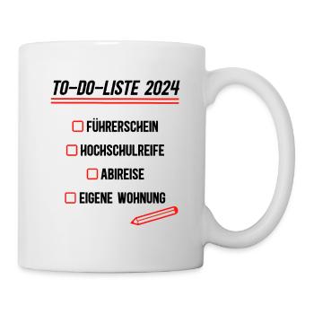To Do Liste 2024 Hochschulreife Bestanden Abitur - Tasse - Weiß - Rechts
