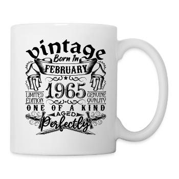Anniversaire 1965 Février 1965 né en Février - Mug blanc - blanc - Droite