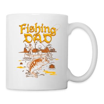 Fishing Dad Angler Vater Geschenkidee Vatertag - Tasse - Weiß - Rechts