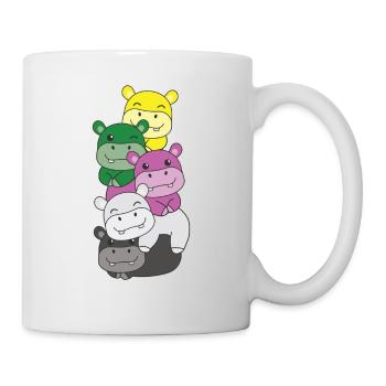 Drapeau Métis Fierté LGBTQ Hippopotame mignon - Mug blanc - blanc - Droite