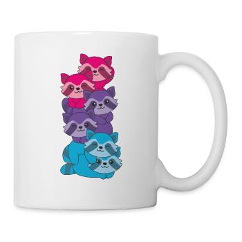 androgyn Flag Pride LGBTQ süße Waschbär - Tasse - Weiß - Rechts
