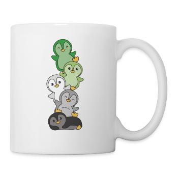 Aromance drapeau fierté LGBTQ mignon pingouin pile - Mug blanc - blanc - Droite