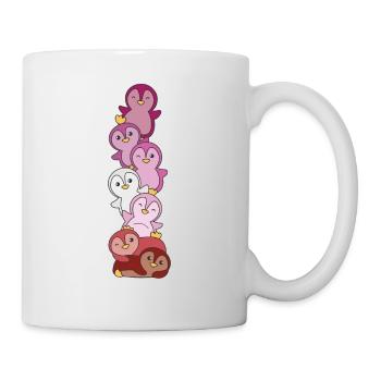 Lipstick Lesbisch Flagge Pride LGBTQ süße Pinguin - Tasse - Weiß - Rechts