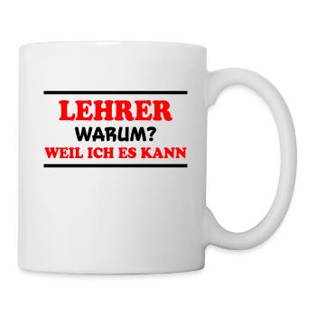 Lehrer Spruch Unterricht Lustiges Lehrer Geschenk - Tasse - Weiß - Rechts