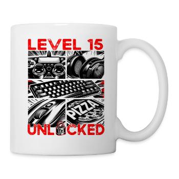 Birthday Level 15 Unlocked Gaming & Gamblers - Mug - white - Right