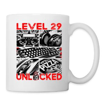 Geburtstag Level 29 freigeschaltet Gaming & Zocker - Tasse - Weiß - Rechts