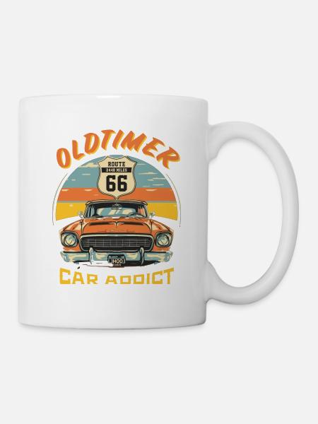OLDTIMER – CAR ADDICT - Mug - white