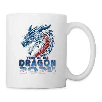 Traditioneller Japanischer Drache Der Blaue Drache - Tasse - Weiß - Rechts