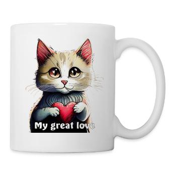 VALENTINE'S DAY CAT HEART My great love - Mug - white - Right