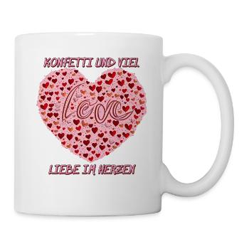 CONFETTI AND LOTS OF LOVE IN THE HEART - Mug - white - Right