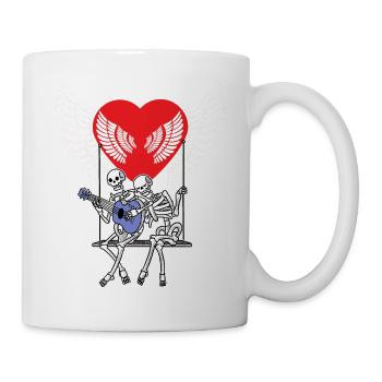 Romantik Valentinstag Liebe Skelett Valentin Herz - Tasse - Weiß - Rechts