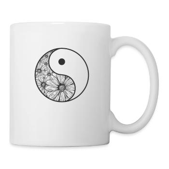 Blumen Blüten Yin and Yang - Tasse - Weiß - Rechts