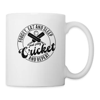 Oubliez, mangez et dormez, jouez au cricket et recommencez - Mug blanc - blanc - Droite