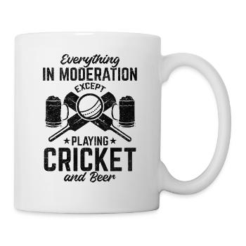Everything In Moderation Except playing Cricket an - Mug - white - Right