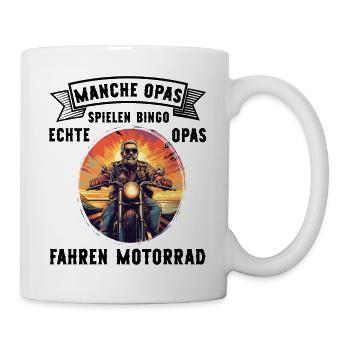 Echte Opas fahren Motorrad lustige Opa Sprüche - Tasse - Weiß - Rechts