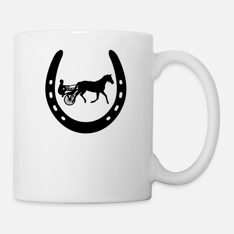 Cheval de trot Cheval de trot Chevaux équestres - Mug blanc - blanc