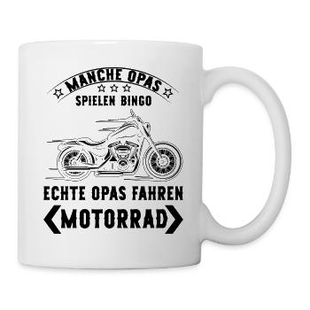 Echte Opas fahren Motorrad lustige Opa Sprüche - Tasse - Weiß - Rechts