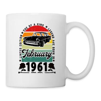 Anniversaire février 1961, Vintage février 1961. - Mug blanc - blanc - Droite