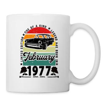 Anniversaire février 1977, Vintage février 1977. - Mug blanc - blanc - Droite