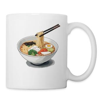 Japanische Ramen Nudelsuppe Aesthetic Design - Tasse - Weiß - Rechts