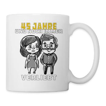PAAR 45 JAHRE UND NOCH IMMER VERLIEBT - Tasse - Weiß - Rechts