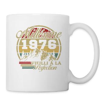 Jahrgang 1976, Jahrgang 1976 Geburtstagsgeschenk - Tasse - Weiß - Rechts