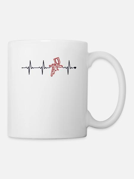 Herzschlag Auto Spray Auto Fahrzeug Auto Lackierer - Tasse - Weiß