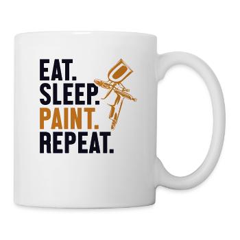 Eat Sleep Paint Repeat Vehicle Car Spray Car - Mug - white - Right